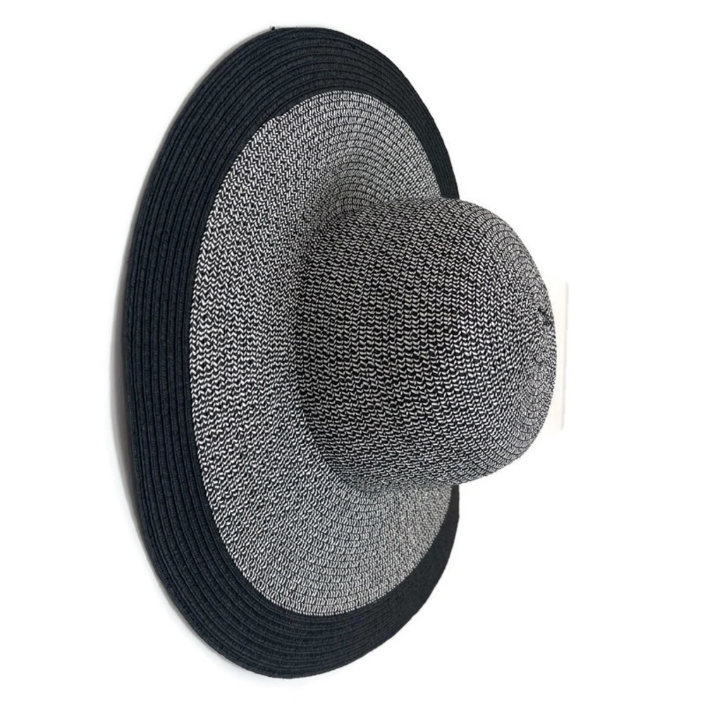 Elegant Black and White Wide Brim Hat